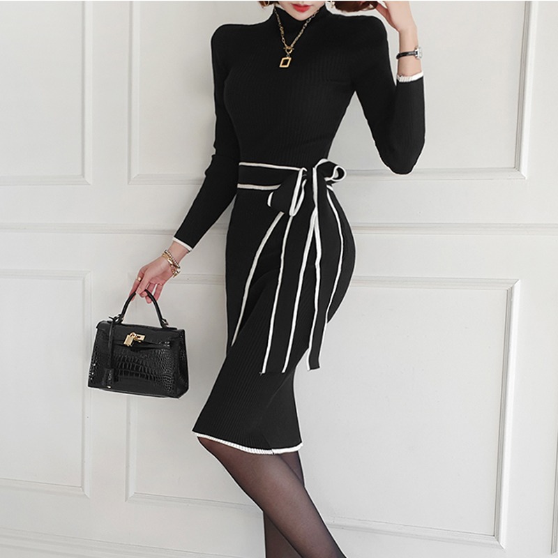 Abito in maglia coreano slim f - Women Bags Ru recensione e prezzo