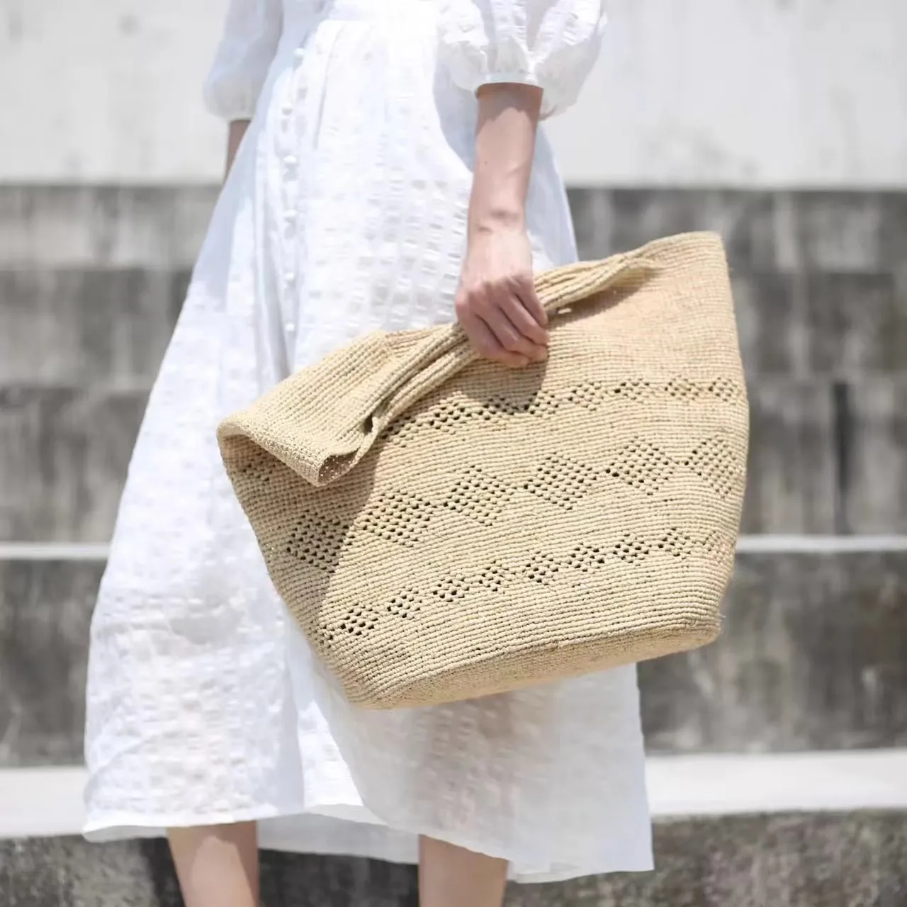 Borsa da spiaggia intrecciata  - Women'S Raffia Bags recensione e prezzo